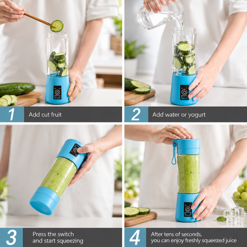 Portable Usb Electric Juicer - 6 Blades