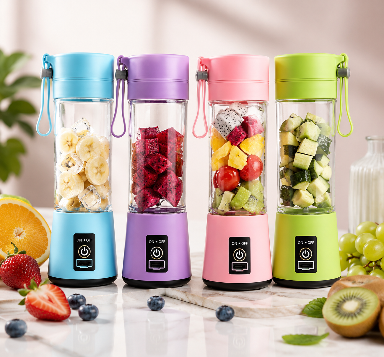 Portable Usb Electric Juicer - 6 Blades